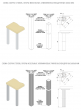 схема сборки столов, опоры мебельные алюминиевые гладкие и рифленые квадратные 60x60 мм-01